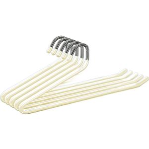 Saterkali 5Pcs Pants Hangers Space Saving, Anti-Slip Pants Hanger Clothes Closet Storage Organizer for Jeans Trousers Skirts Scarf Beige