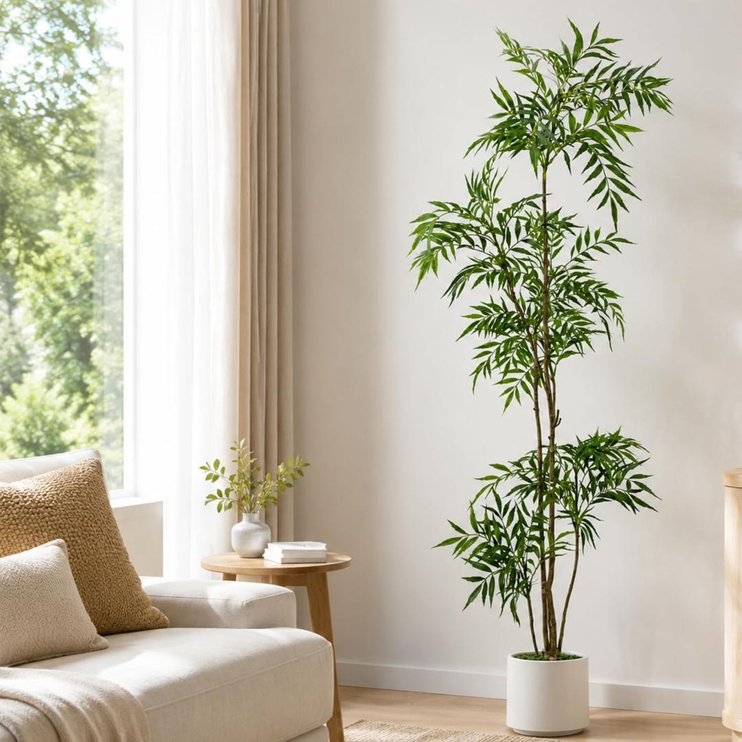 6ft Tall Artificial Tree, Real Touch Faux Plant for Home Decor