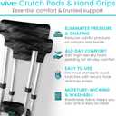 Vive Premium Crutch Pads & Hand Grips - Comfortable, Breathable, Machine Washable Padding - Moisture Wicking & Odor Reducing Pillow Accessory Covers for Adult & Youth Walking Crutches