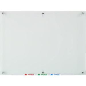 Audio-Visual Direct Frosted Glass Dry-Erase Board Set - 4' x 3' - Includes Hardware & Marker Tray (Non-Magnetic)