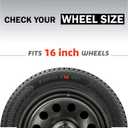 16 Inch Hubcaps with Adjustable Steel Retention Rings, Premium ABS Universal Fit, Set of 4 Wheel Covers (Silver-Black)