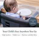 Inglesina Fast Table Chair, Black - Portable Baby High Chair - for Babies & Toddlers up to 37 lbs - Collapsible Design - Fits Tables 0.8'' to 3.5'' Thick - Compact & Easy to Use - Travel Bag Included