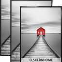 ELSKER&HOME 16x24 Poster Frame 3 Pack, Black Picture Frame for Horizontal or Vertical Wall Mounting, Sturdy and Scratch-proof