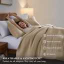 palassio Striped Dark Beige 100% Cotton Quilt Queen Size Bedding Sets, Lightweight Crinkly Channel Pick Stitch Textured Bedspread Soft Shabby Chic Farmhouse Country Coverlet for All Season, 2 Shams