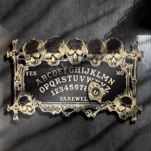Ouija Board Magic Skull Divination Board for Party and Decoration, Wooden Spiritual Dialogue Board for Witchy Supplies