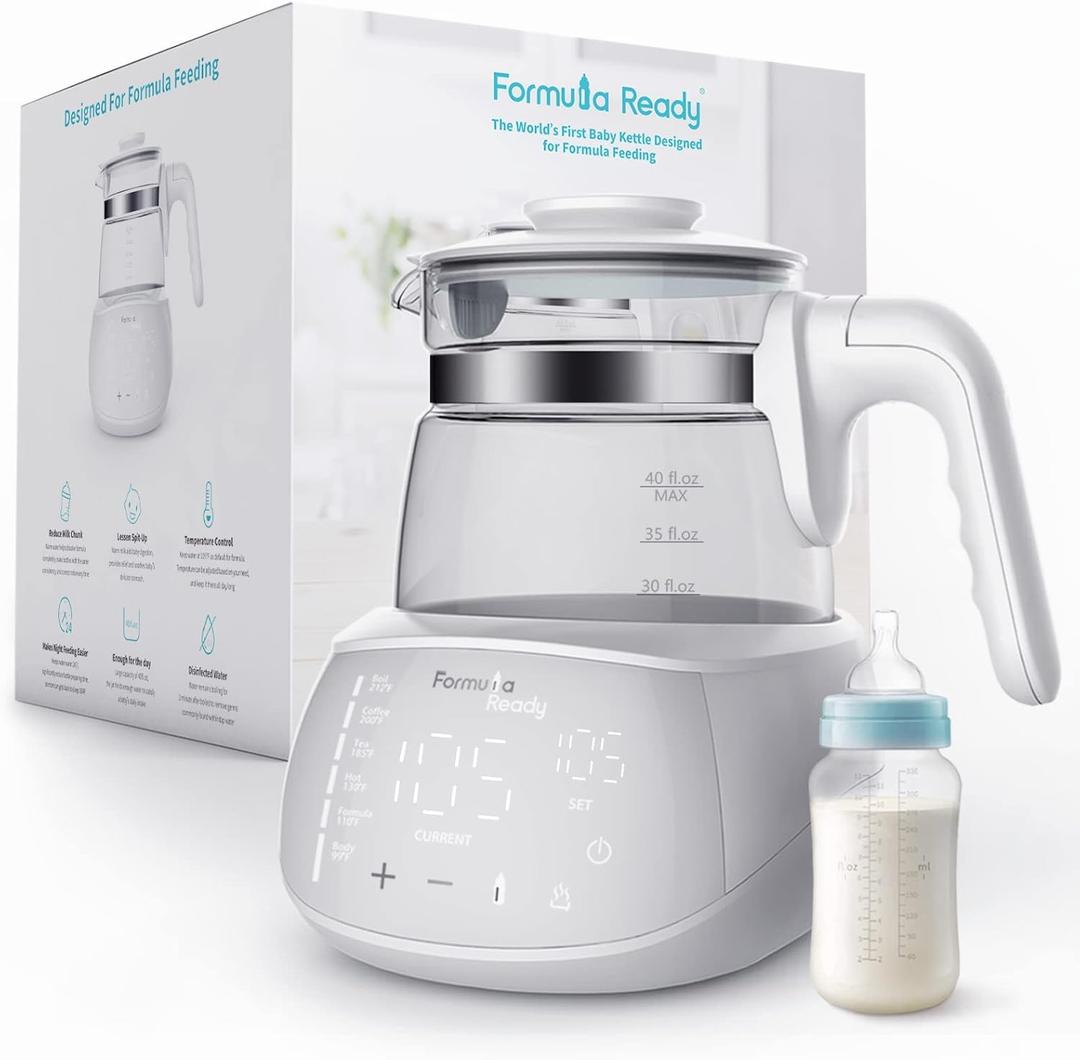 Baby Water Kettle- One Button Boil Cool Down and Keep Warm at Perfect Temperature 24/7 - Dispense Water Instantly- Replace Traditional Bottle Warmer (White)