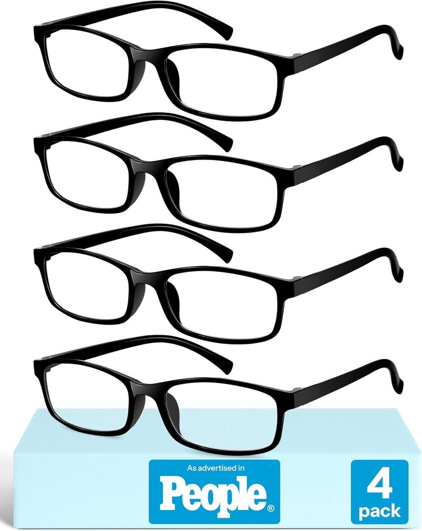 Gaoye +0.75 Reading Glasses Men - Blue Light Blocking Lenses, TR90 Frames, UV400 - Eyeglasses with Clear Vision