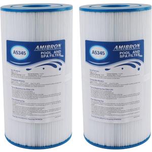 C-5345 Spa Filter, Compatible with PLBS50, Filbur FC-2970, 817-0014, R173584, 173584, X268519, 10419, 14513, 50451, S2/G2 Spa, 5x10 Drop-in Hot Tub Filter, 2PACK