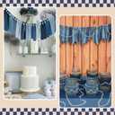 Breling 2 Pcs Denim Banner Denim Party Decorations Blue Banner Bachelorette Party Decorations Bunting Garland for Blue Jean Baby Shower Birthday Wedding Festival (Strip)