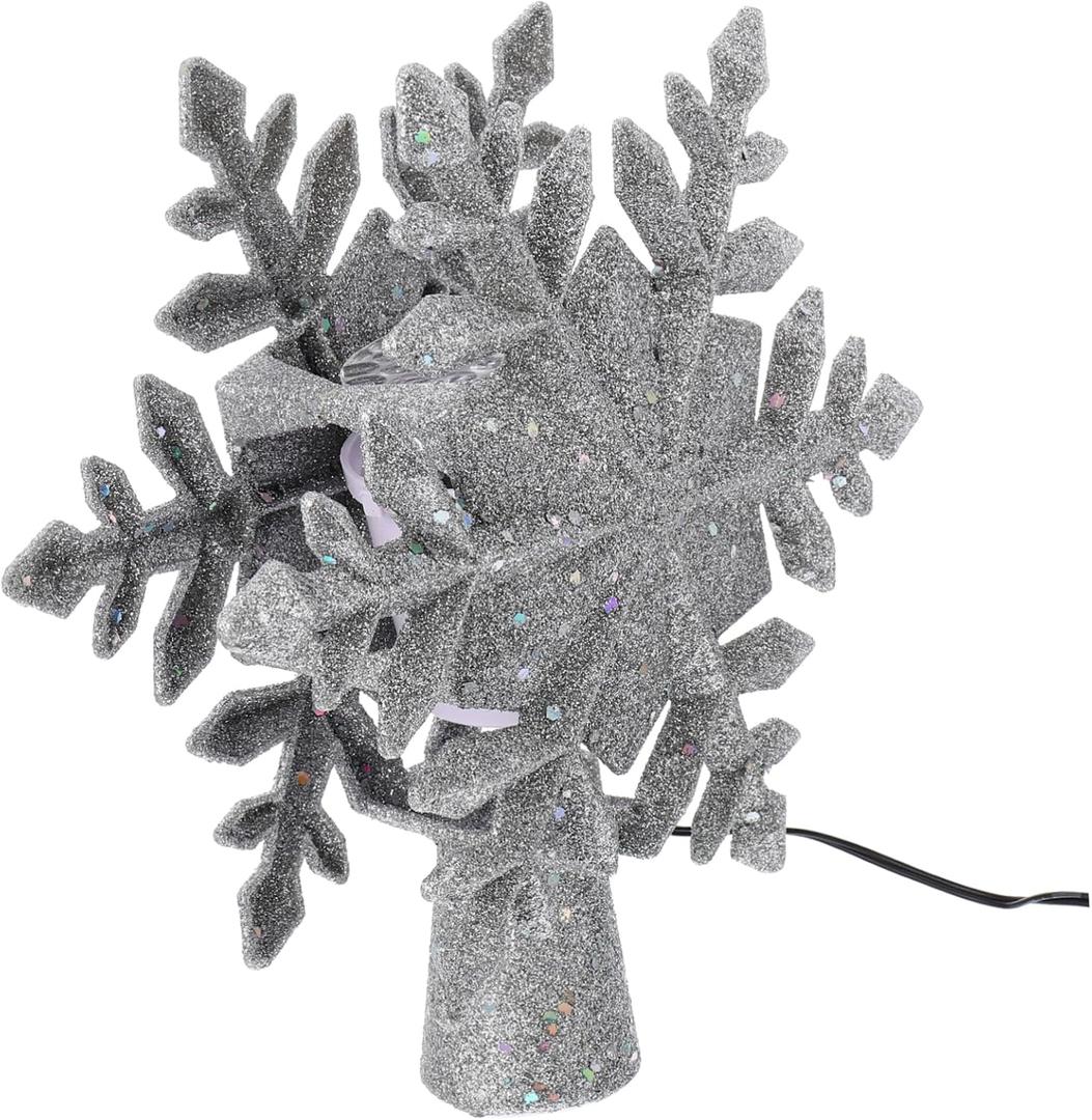 Luxshiny Snowflake Projector Led Tree Topper Light for Christmas Rotating Decorative Lamp for Holiday Parties and Family Gatherings Easy to Install