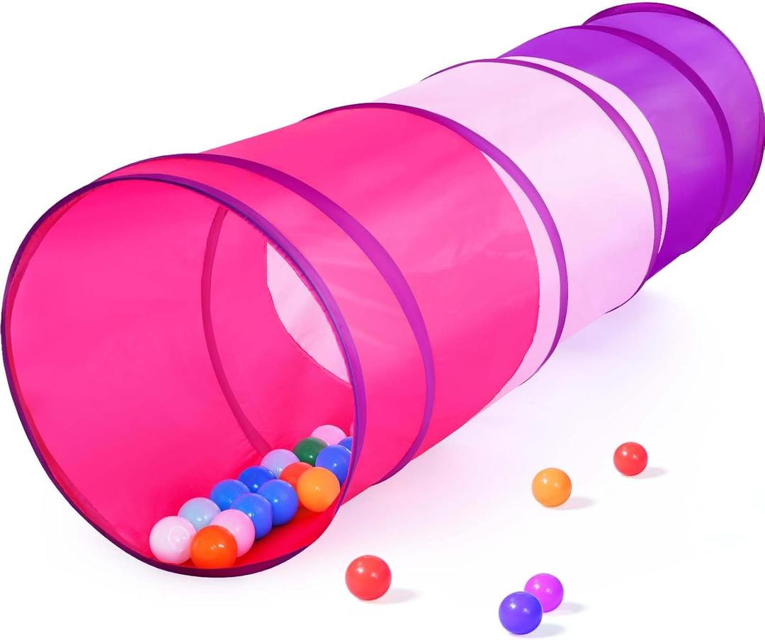 Kids Play Tunnel Tent for Toddler, 6-ft Pop Up Crawl Tunnel Toy for Baby Infant Children or Dog Cat, Collapsible Gift for Boy and Girl Play Tunnel Indoor and Outdoor Game, Colorful Play Tunnel