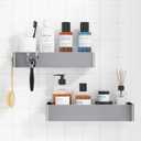 Kitsure Shower Caddy - 1Pack Adhesive Shower Organizer, Rustproof Metal Shelves, No-Drill Bathroom Organizers and Storage, Silver Grey, Large