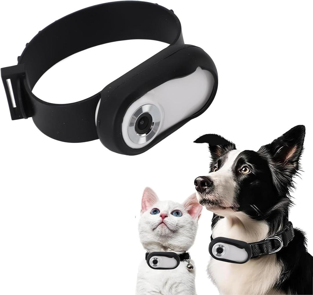 XUMIUZIY Pet Collar Camera, 1080P Camera for Dogs Cats with LCD Display, 170° Wide Angle, 5 Minutes Video Recording, 3 Hours Battery Life, Mini Action Cameras for Video Records