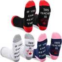 If You Can Read This This Socks For Women Teacher Off Duty Gift Socks Size 6-11W