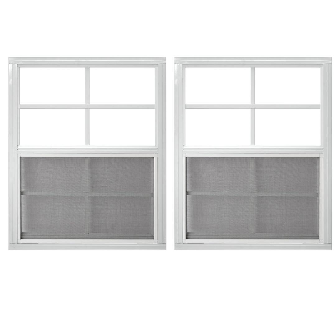 Shineforu 21" x 36" Shed Windows 2 Pack,Small Windows with Tempered Glass - Flush Mount | Ultimate Choice for Chicken Coop, Greenhouse, Garage, Playhouse
