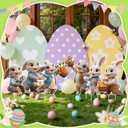 Easter Yard Signs with Stakes, 6 Pcs Outdoor Bunny Decorations, Waterproof Spring Lawn Decor for Yard, Porch, Patio, Egg Hunt Events