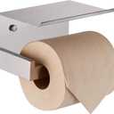 KOKOSIRI Toilet Paper Roll Holder Brushed Nickel Toilet Paper Holder with Shelf Stainless Steel Bathroom Dispenser Wall Mounted, B2010BR