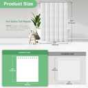 Dynamene Extra Long Shower Curtains - 72 x 84 Inches Long Textured Tufted Chenille Striped Fabric Bathroom Shower Curtain, Tall Modern Shabby Chic Waterproof Cloth Shower Curtain Set with Hooks, White