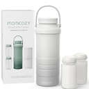 Momcozy 22oz Portable Breast Milk Cooler for Outdoor, Life Saver with 360 Total Cooling for 24 Hours, Larger Capacity Travel Breastmilk Chiller with 2pcs Baby Bottles for Breastmilk Storage, Blue