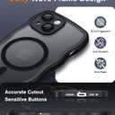 SPIDERCASE Magnetic for iPhone 15 Case, [Curly Wavy Edge] with [2 Tempered Glass Screen Protector] [Full Camera Protection] Anti-Fingerprint Anti-Scratch Case for iPhone 15 6.1, Black