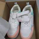 HSQ Fashion Sneaker Roller Skate Shoes for Boys Girls Kids Detachable Wheeled 2 in 1 Skating Shoes with Wheels, Green/Orange/White 156, Size 3.5 Big Kid