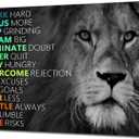 Motivational Wall Decor Positive Canvas Wall Art Inspirational Lion Success Posters Canvas Paintings Wooden Framed Colorful Artwork Office Living Room Home Decoration Ready to Hang[36''W x 24''H]