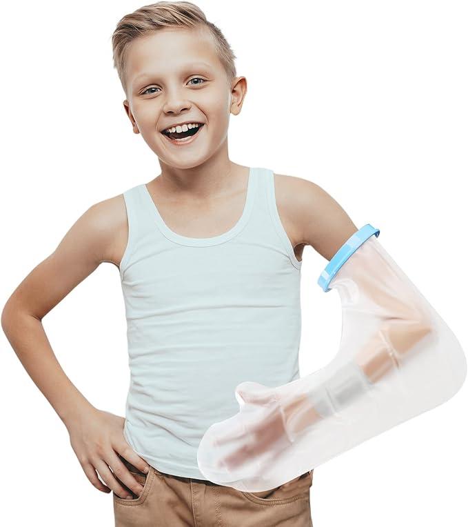 Waterproof Kids Cast Cover for Shower Arm, Teens Long Full Arm Cast Protector for Shower, Shower Sleeve for Arm Cast Bag, Arm Cover for Showering After Surgery Comfortable Watertight Seal Reusable