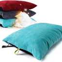 ZOOOBELIVES Down Filled Camping Pillow for Travel, Washable Soft Cover, Small Camp Cushion for Neck & Lumbar Support On-The-Go, Ultralight & Compressible for Hiking Backpacking - AlpliveS2046 (Blue Radiance)