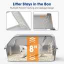 Stainless Steel Litter Box with Lid, Kitten Metal Cat Litter Boxes High Sided Enclosed for Small Cat and Injured Cats Rabbit, Anti-Urine Leakage | Non-Stick Bottom & Includes Scoop