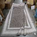 5'x7' Modern Geometric Area Rug – Neutral Taupe & Cream