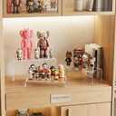 FUNFERY Acrylic Display Risers,2 Sets(7.8" L~8.2" L~8.6" L) Display Stand Shelf for Figure,Collectibles,Cupcake,Clear Acrylic Risers for Displays Case Cabinet,Dessert Table,Shelf Riser for Decor,Food