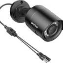 ANNKE 1080p Security Camera 4-in-1 CCTV Bullet Wired Cam, AHD/TVI/CVI/CVBS, Analog Surveillance Video Add-On Black Camera for Outdoor Use, 100ft Clear Night Vision (Power Adapter Not Included) - E200