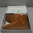 THATXUAOV Womens Ankle Winter Boots, Anti-Slip Suede Mini Boot For Women,Side Zipper Platform Slip On Snow Boots With Fur Lining (8, Chestnut)