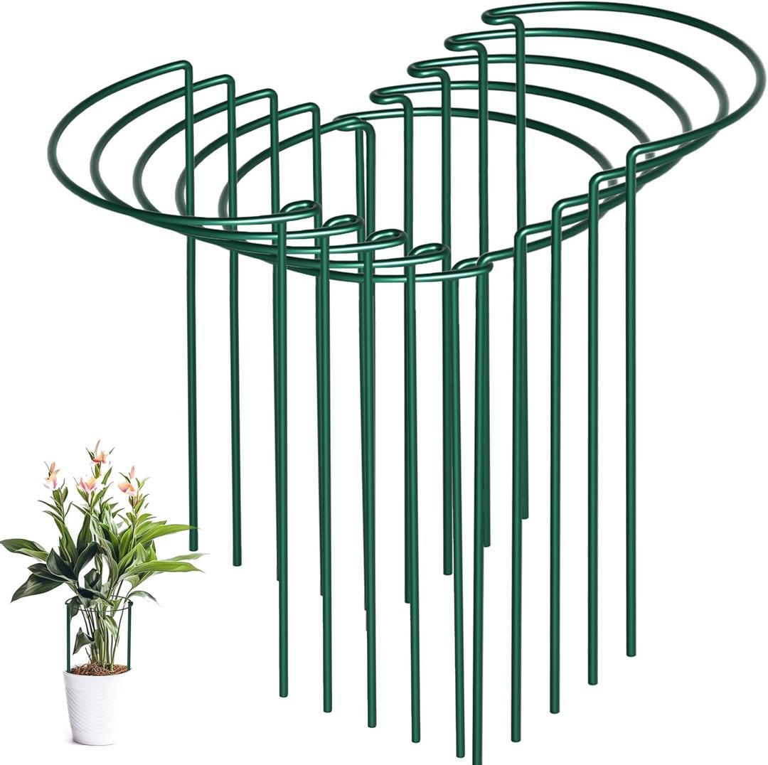 10 Pack Peony Cages and Supports, 10" (W) x 16"(H) Plant Support, Heavy-Duty Metal Plant Support Stakes, Plant Stakes for Outdoor & Indoor Plants, Perfect for Flowers and Vegetable