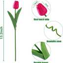 Sggvecsy 30 Pcs Fake Tulips Artificial Flowers Real Touch PU Faux Flowers Tulip Stems for Wedding Spring Bouquet Floral Arrangement Home Office Party Decorations for Mother's Day (Multi Colors)