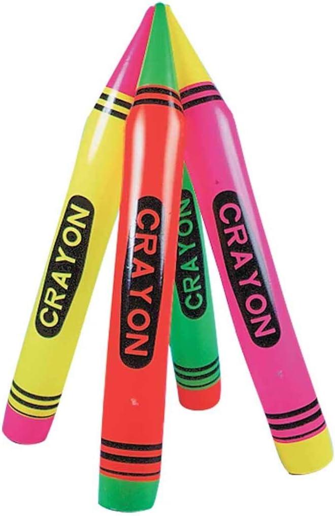 Rhode Island Novelty 44 Inch Neon Crayon Inflates Assorted colors Set of 12