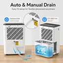 AIRPLUS 2500 Sq.Ft Dehumidifier for Basement, 30 Pints Dehumidifiers for Home with Drain Hose, Quiet Smart Humidity Control for Bedroom, Bathroom with Auto Shut Off, Dry Clothes, 24H Timer
