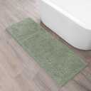 Ideas Resort Collection Plush Chenille Bathroom Rugs – Non-Slip Backing and Machine Washable, Sage Green - 20 x 60 Inches Bath Mat
