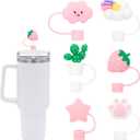 5 x Straw Cover for Stanley Cup, 6Pcs Silicone Straw Topper Compatible with Stanley 30&40 Oz Tumbler, Stanley Cups Accessories