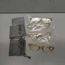 100 CLASSIC 4-Pack Reading Glasses Ladies Cateye Spring Hinges Reader Crystal Sand Temple Fashion Eyeglasses for Women, +3.00