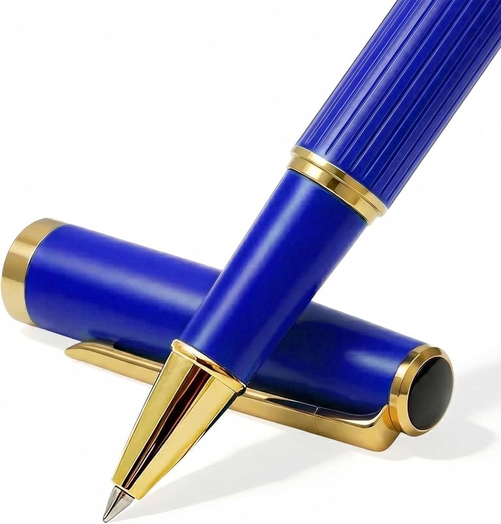 Rollerball Pen Smooth Writing Ball Point Pens with Schmidt Refills, Luxury Metal Journal Pen Gift Box Set for teacher classmate graduationpen for journaling Nice Fancy Luxury