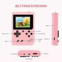 Mini Retro Handheld Games Console, Built-in 400 Video Games, Portable Video Gaming Player with 3.0 Inch IPS Screen and Rechargeable Battery(Pink)