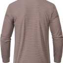 Tyhengta Men's Striped Shirt Long Sleeve Golf Polo Shirts (Green, XL)