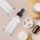 Bumobum 48 Pcs, 2 oz Clear Glass Dropper Bottle with 4 Extra Glass Dropper, 1 Funnel, 1 Pipette, 80 Labels, 60ml Travel Bottles for Essential Oils, Perfume, Hair Oil, Liquids - Leakproof