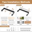 HZE Paper Towel Holder Under Cabinet, Wall Mount, Stainless Steel Paper Towel Holder for Kitchen and Bathroom, Adhesive or Screws, Silver (Black)