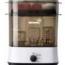 Grownsy Adjustable 4 in 1 Large Bottle Sterilizer and Dryer, 8 Bottles Capacity,Electric Steam Baby Bottle Sterilizer, Sanitizer for Baby Bottles & Pacifiers, Breast Pump Parts (Grey)