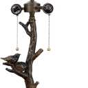 Tiffany Table Lamp Base Replacement Only Fit for Stained Glass Table Lamp Shade, Resin Finished in Bronze with Harp and Final (F (W7H23 Inch))