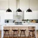 1pc Black Pendant Lights Kitchen Island, 11.8" Modern Dome Pendant Light Fixtures Farmhouse Hanging Lights for Dining Room Hallway Sink Entryway