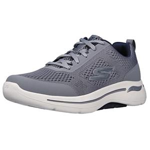 Skechers mens Go Walk Arch Fit - Idyllic Sneaker, Grey/Navy, 11 X-Wide US