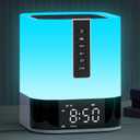 White Noise Sound Machine Alarm Clock with Bluetooth Speaker, 48 Night Light, 16 Soothing Sounds for Baby Adults Sleeping & Kids Bedroom, Bedside Lamp with Clock, Gift Ideas for Teenage Boys Girls